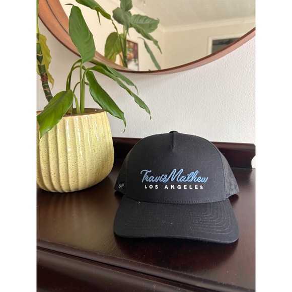 TravisMathew Other - TravisMathew Los Angeles Mens Trucker Hat Black Mesh Snapback Golf Cap